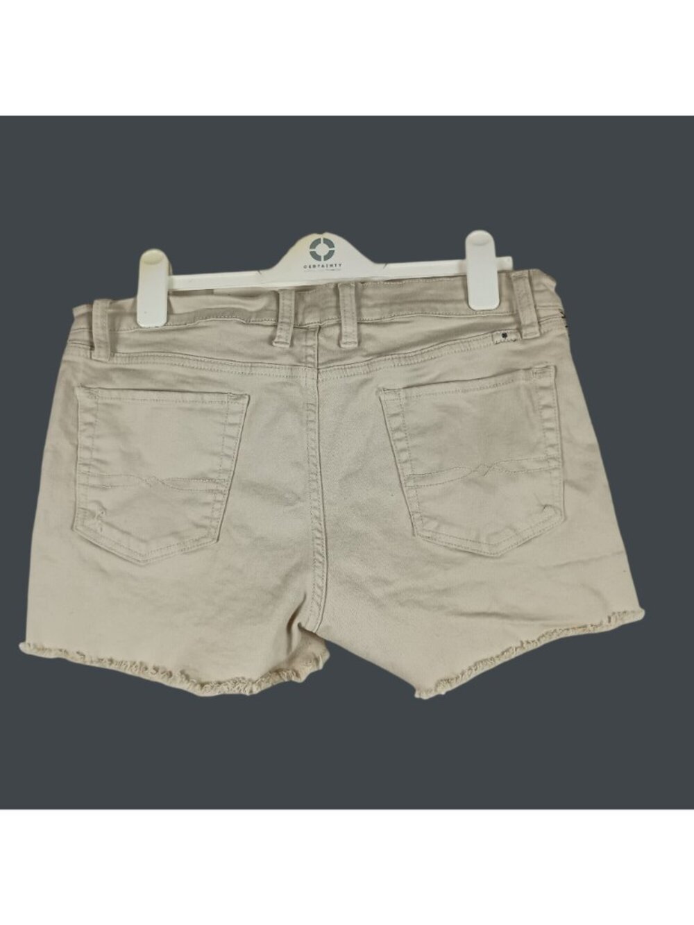 Lucky Brand Malibu Cufoff Denim Shorts Womens L 34 Waist Khaki Boho Beach Summer - Picture 2 of 9